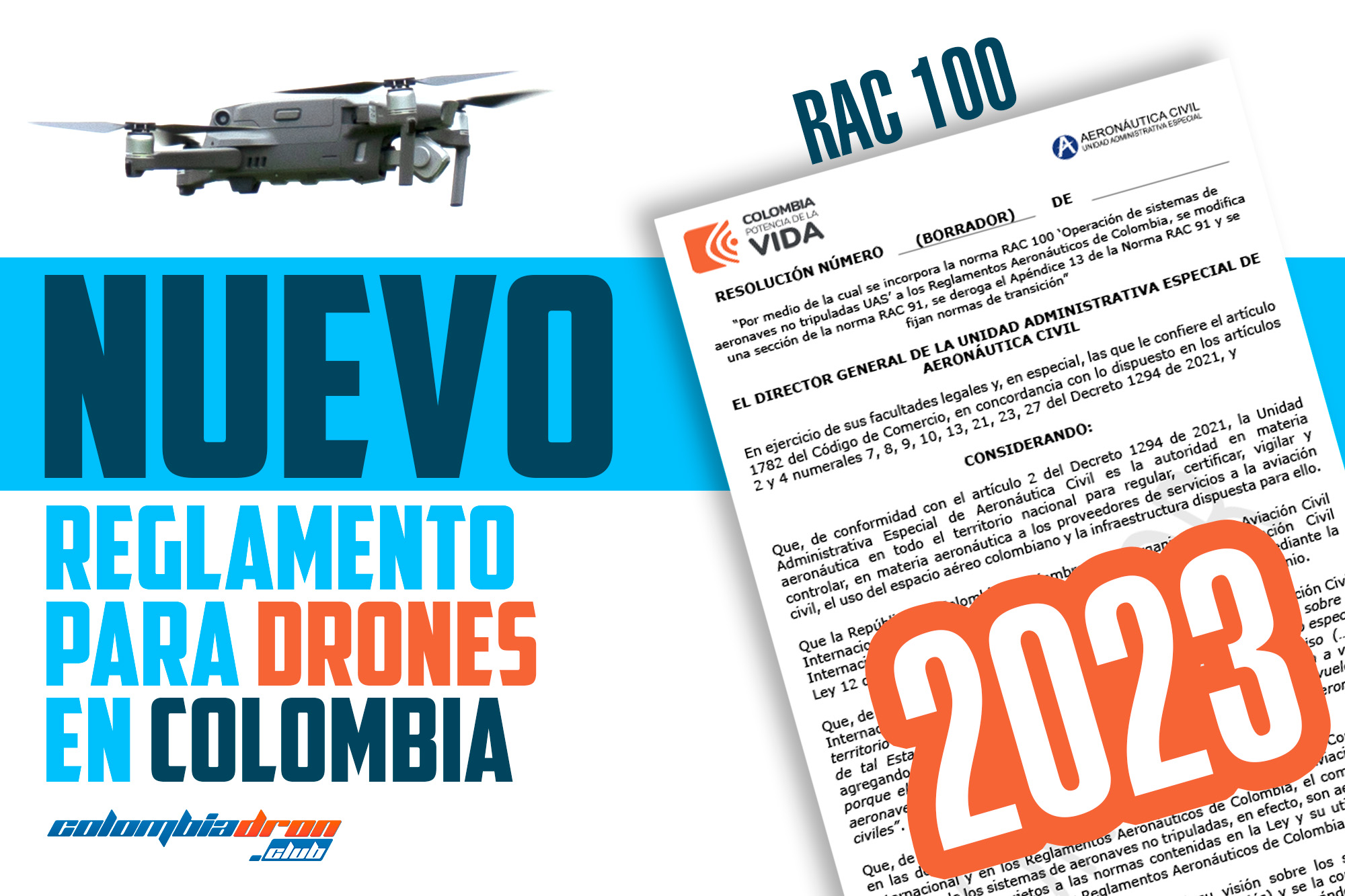 Nuevo Reglamento para Drones en Colombia 2023